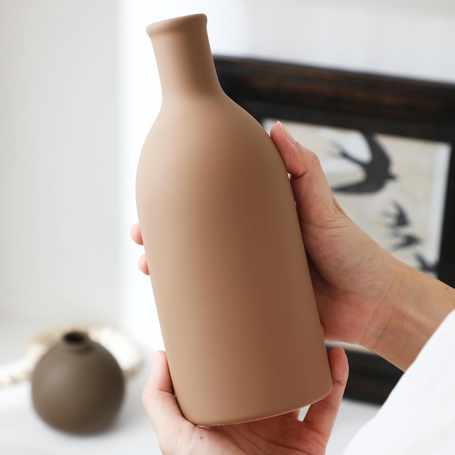 Rustic Ceramic Vase Set of 3 Pottery