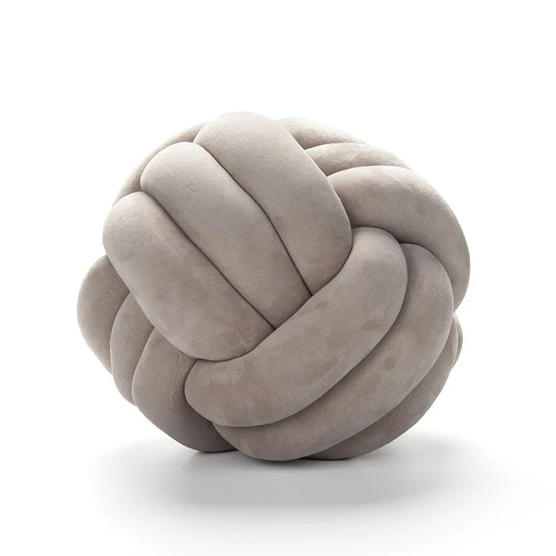 Hand Woven Knot Ball Throw Pillow  