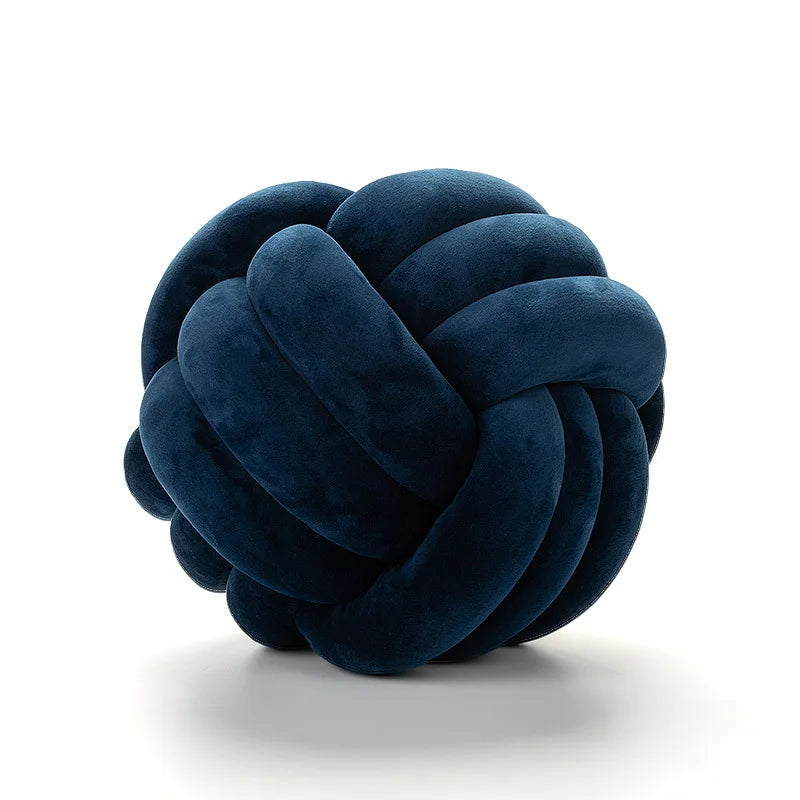 Hand Woven Knot Ball Throw Pillow  