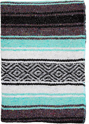 Mexican Yoga Blanket – Cool Mint & Gray