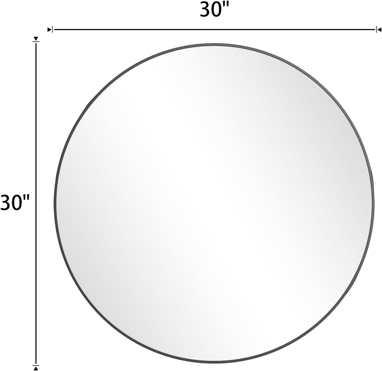 Round Black Wall Mirror 30 Inch Metal Frame