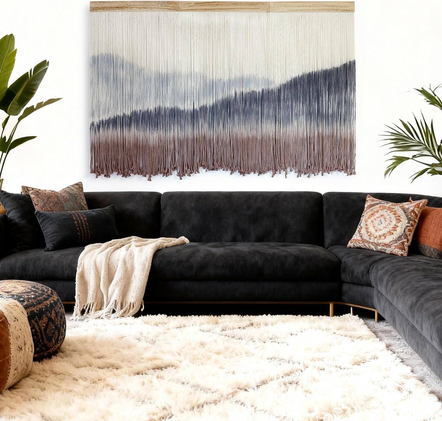 Macrame Mountain Wall Hanging Boho Decor